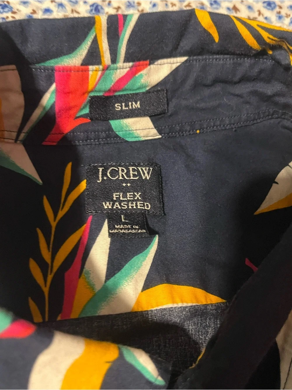 J. Crew Navy Floral Tropical Button-Down Shirt